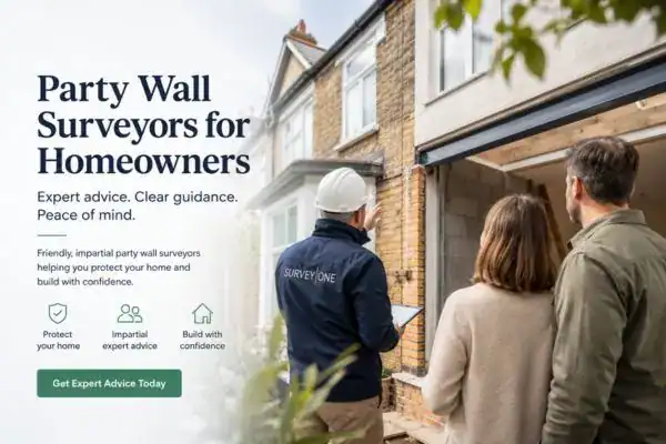 Image of couple with Party wall survey from Survey One Huddersfield